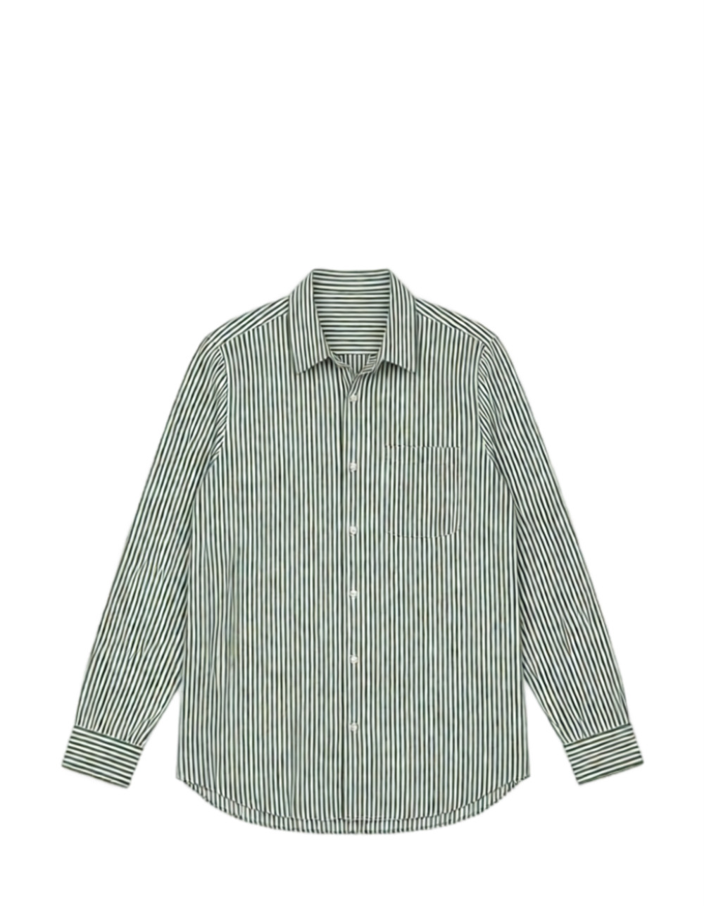 Velvet Heart Los Angeles Green And White Striped Long Sleeve Button-Up
